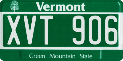 VT license plate XVT906