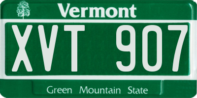 VT license plate XVT907