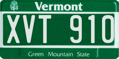 VT license plate XVT910