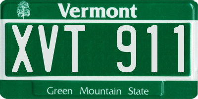 VT license plate XVT911