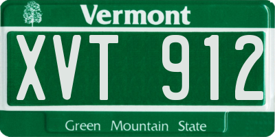 VT license plate XVT912