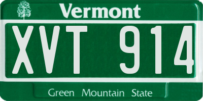 VT license plate XVT914
