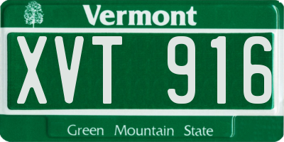 VT license plate XVT916