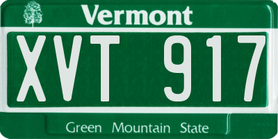 VT license plate XVT917