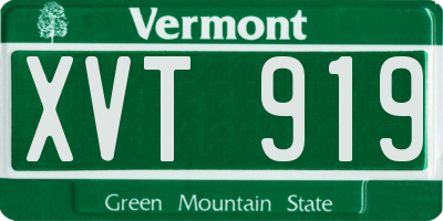VT license plate XVT919