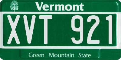 VT license plate XVT921