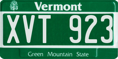 VT license plate XVT923