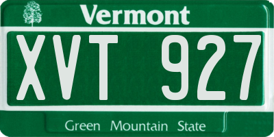 VT license plate XVT927