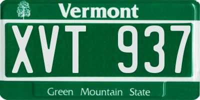 VT license plate XVT937
