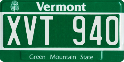 VT license plate XVT940