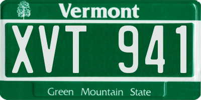 VT license plate XVT941