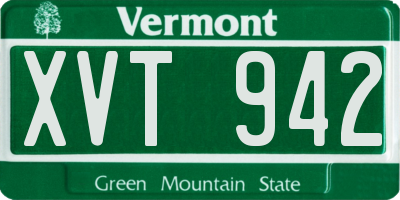 VT license plate XVT942