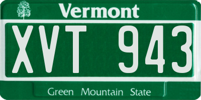 VT license plate XVT943