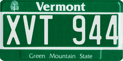 VT license plate XVT944