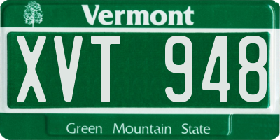 VT license plate XVT948
