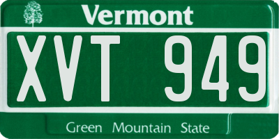 VT license plate XVT949
