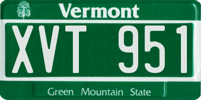 VT license plate XVT951