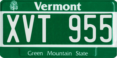 VT license plate XVT955