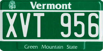 VT license plate XVT956