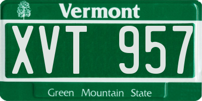 VT license plate XVT957