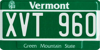 VT license plate XVT960