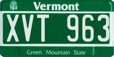 VT license plate XVT963