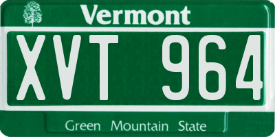 VT license plate XVT964