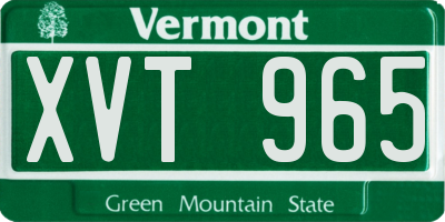 VT license plate XVT965
