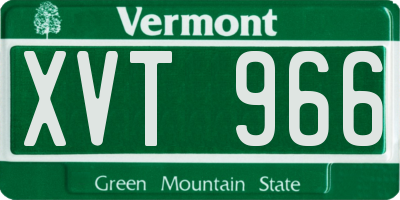 VT license plate XVT966