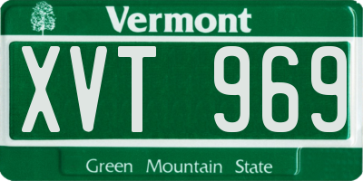 VT license plate XVT969