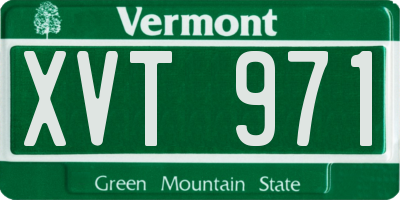 VT license plate XVT971