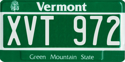 VT license plate XVT972