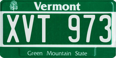 VT license plate XVT973