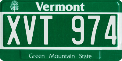 VT license plate XVT974