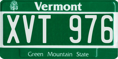 VT license plate XVT976