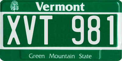 VT license plate XVT981