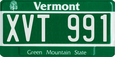 VT license plate XVT991