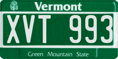 VT license plate XVT993