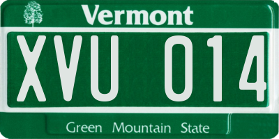 VT license plate XVU014