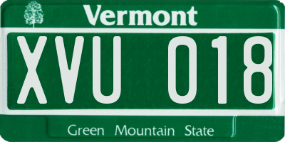 VT license plate XVU018