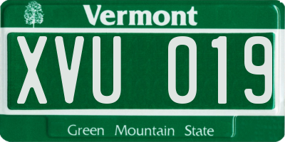 VT license plate XVU019