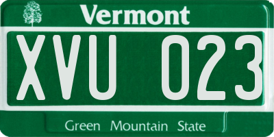 VT license plate XVU023