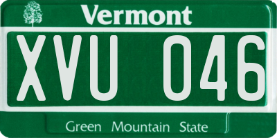 VT license plate XVU046