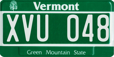 VT license plate XVU048