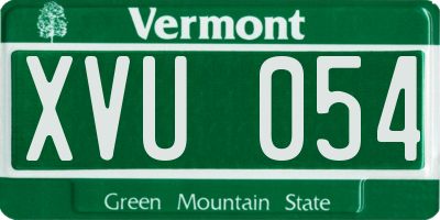 VT license plate XVU054