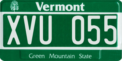 VT license plate XVU055