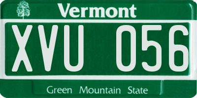 VT license plate XVU056