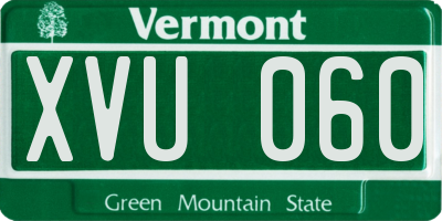 VT license plate XVU060