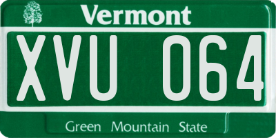 VT license plate XVU064