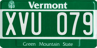 VT license plate XVU079